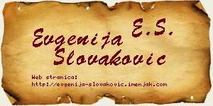 Evgenija Slovaković vizit kartica